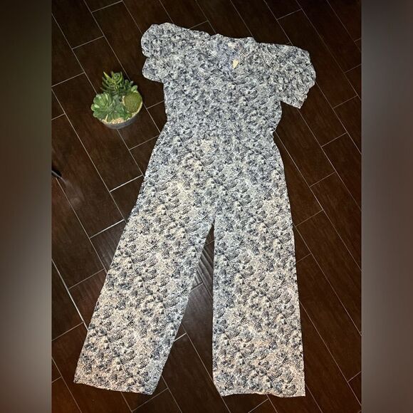 Entro snakeskin print jumpsuit sz large - Picture 1 of 9